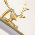 Modern Linear Gold Bathroom Vanity Light with Antler Design