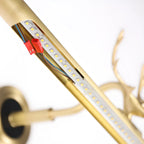Modern Linear Gold Bathroom Vanity Light with Antler Design