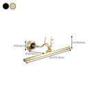 Modern Linear Gold Bathroom Vanity Light with Antler Design