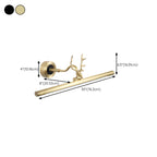 Modern Linear Gold Bathroom Vanity Light with Antler Design