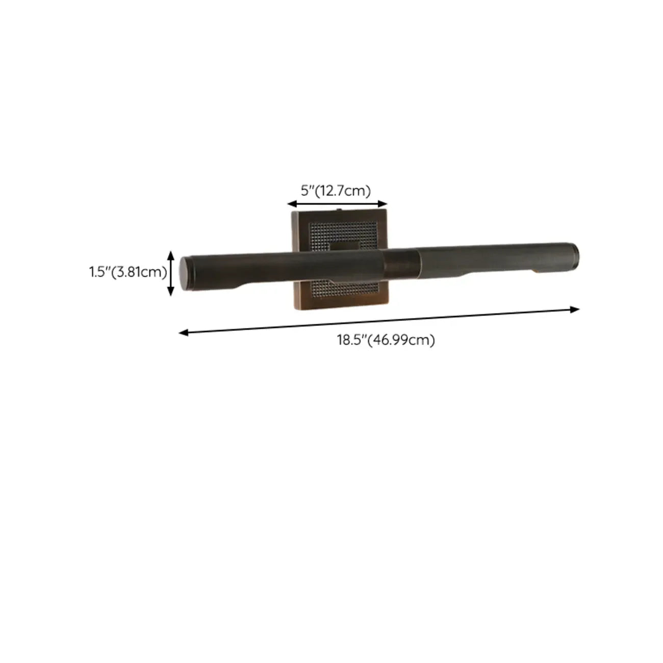 2-Light Modern Black Linear Vanity Light for Bathroom Wall