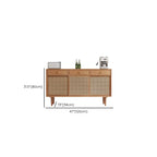 Nordic Minimalist Rattan Cabinet with Free-Standing Design