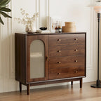 Retro Brown Accent Cabinet for Parlor with 6 Size Options