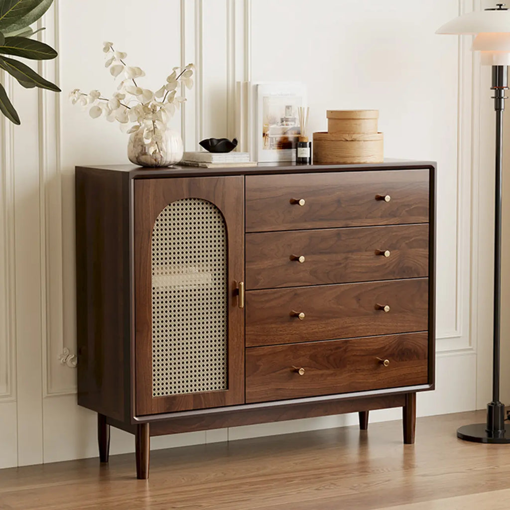 Retro Brown Accent Cabinet for Parlor with 6 Size Options