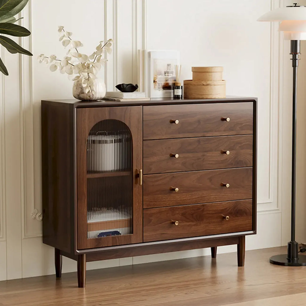 Retro Brown Accent Cabinet for Parlor with 6 Size Options