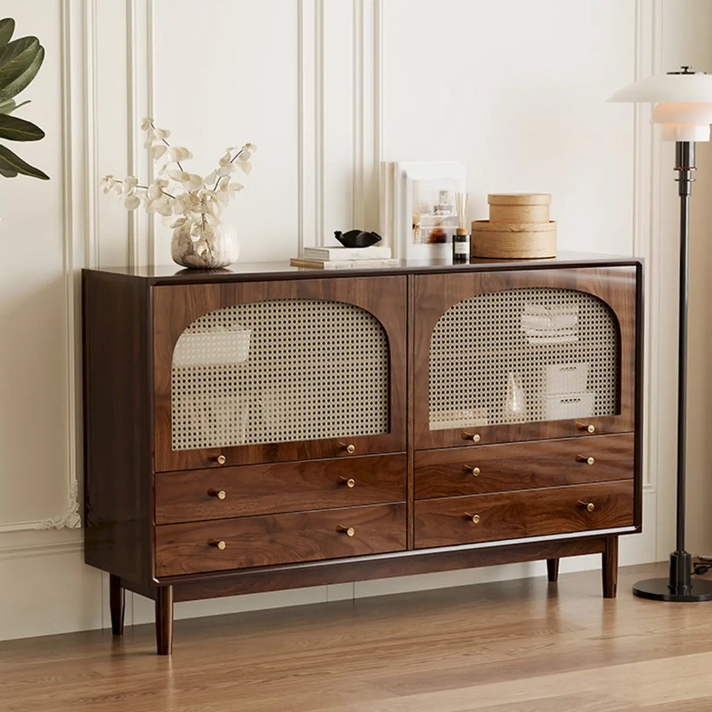 Retro Brown Accent Cabinet for Parlor with 6 Size Options