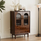 Retro Brown Accent Cabinet for Parlor with 6 Size Options