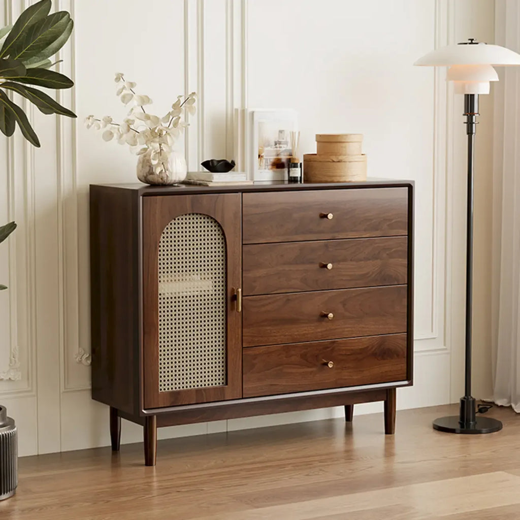 Retro Brown Accent Cabinet for Parlor with 6 Size Options