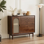 Retro Brown Accent Cabinet for Parlor with 6 Size Options
