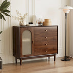 Retro Brown Accent Cabinet for Parlor with 6 Size Options