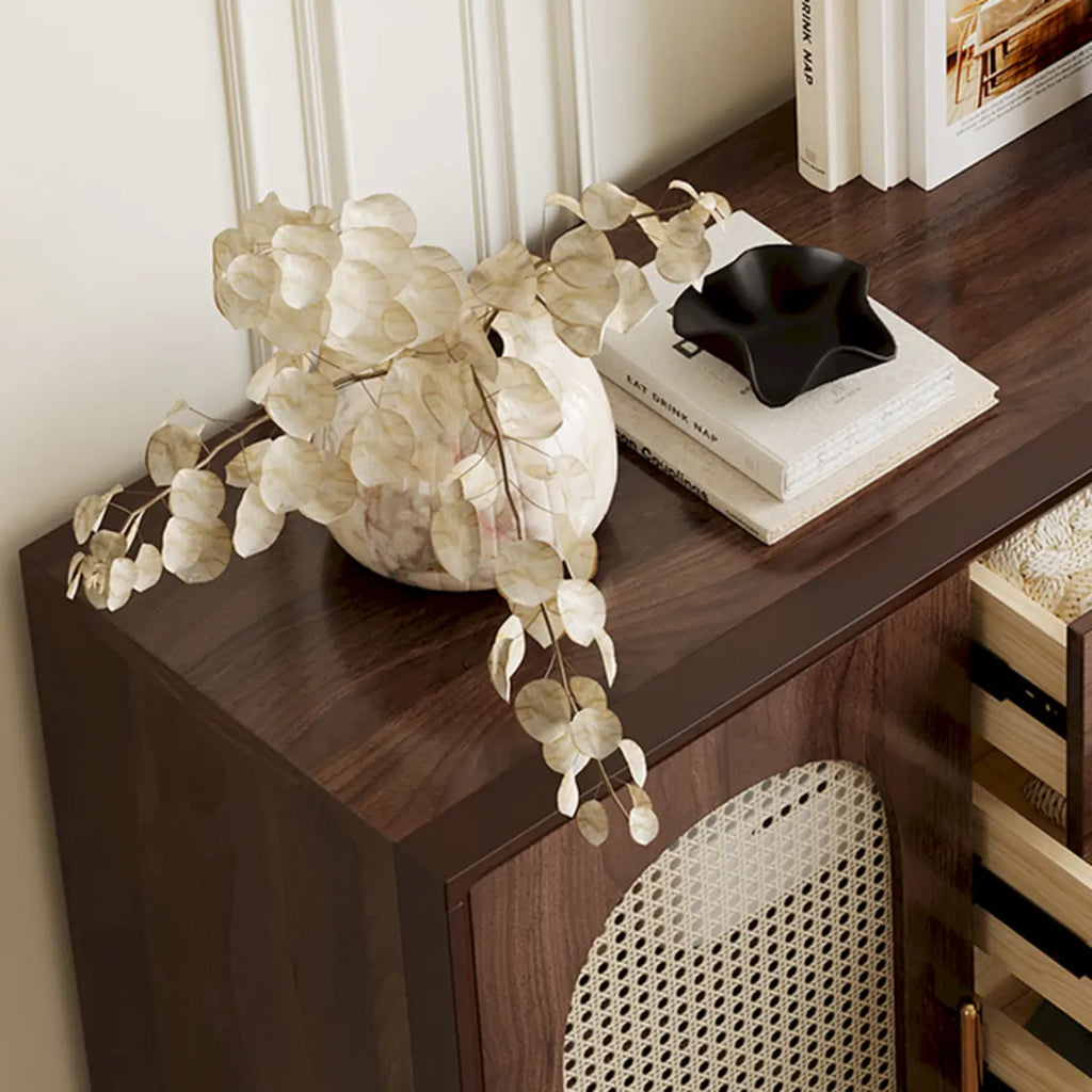 Retro Brown Accent Cabinet for Parlor with 6 Size Options