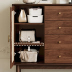 Retro Brown Accent Cabinet for Parlor with 6 Size Options