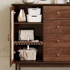 Retro Brown Accent Cabinet for Parlor with 6 Size Options