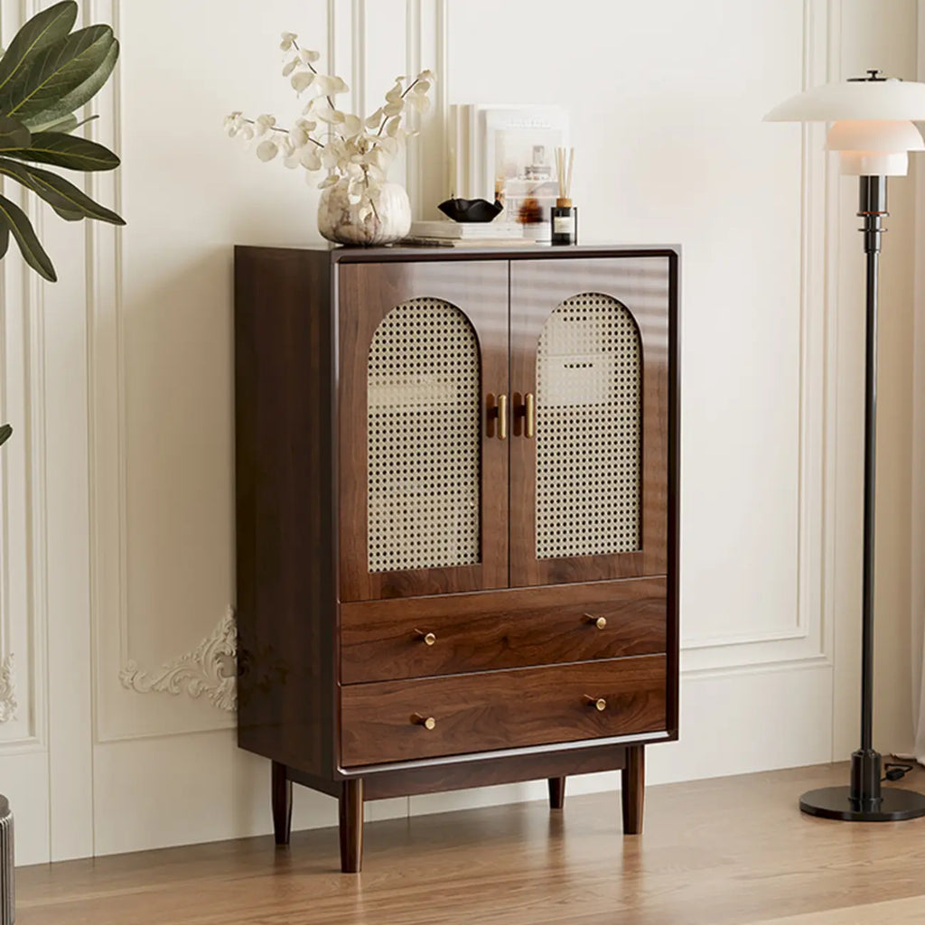 Retro Brown Accent Cabinet for Parlor with 6 Size Options