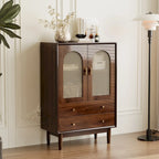 Retro Brown Accent Cabinet for Parlor with 6 Size Options