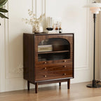 Retro Brown Accent Cabinet for Parlor with 6 Size Options
