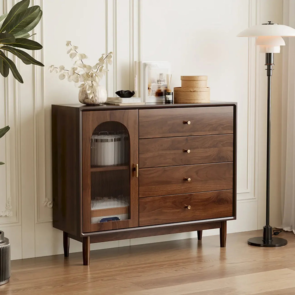 Retro Brown Accent Cabinet for Parlor with 6 Size Options