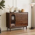 Retro Brown Accent Cabinet for Parlor with 6 Size Options