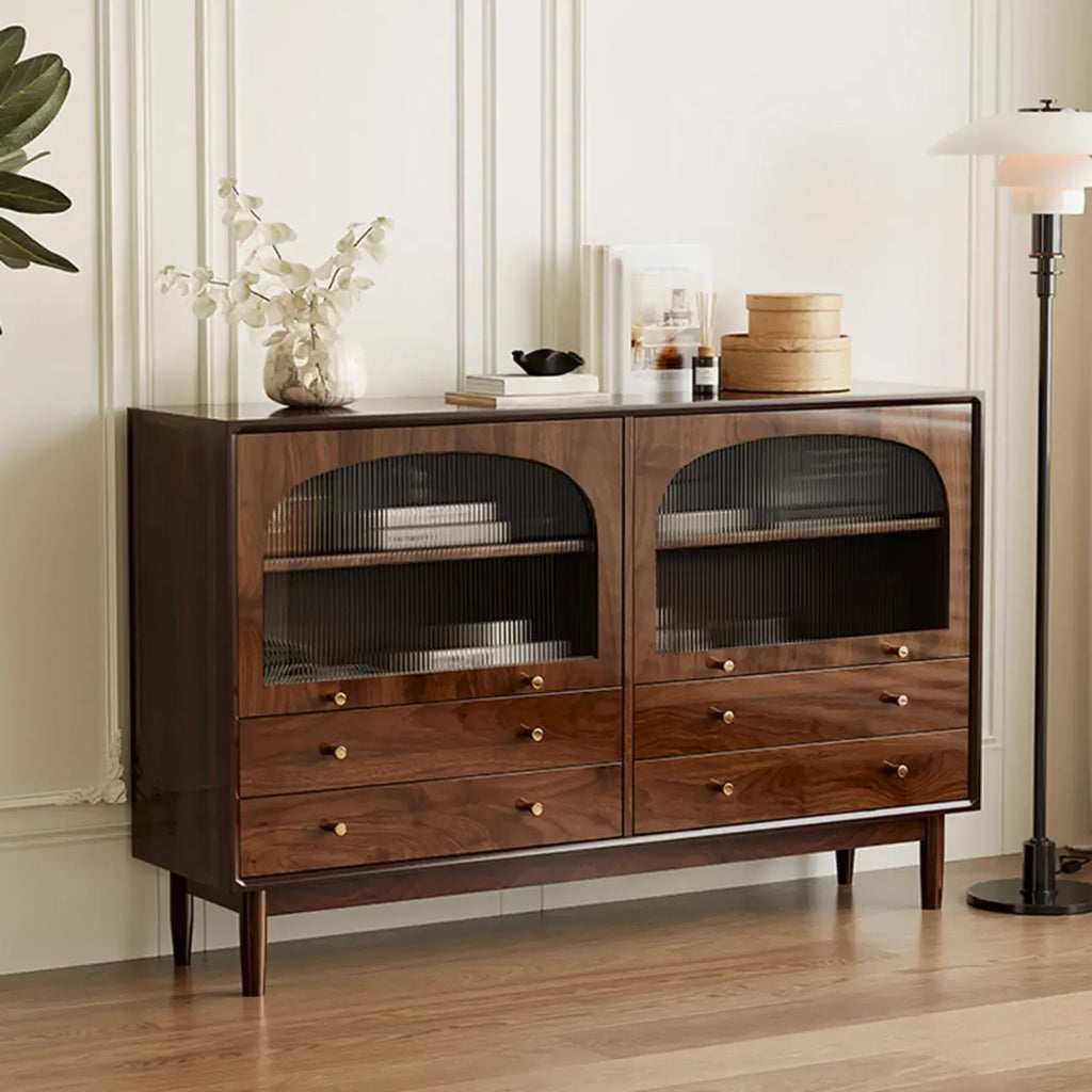 Retro Brown Accent Cabinet for Parlor with 6 Size Options
