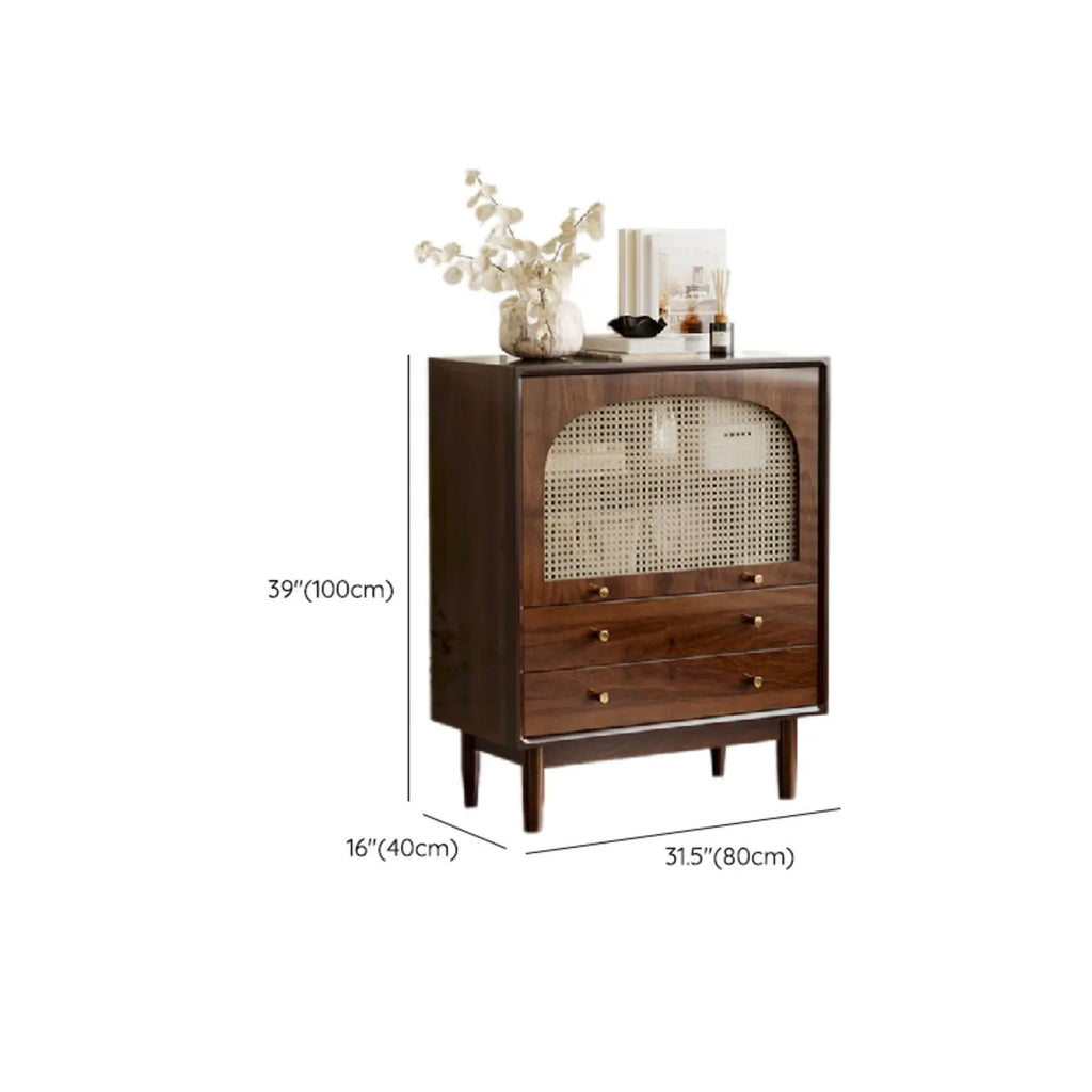 Retro Brown Accent Cabinet for Parlor with 6 Size Options
