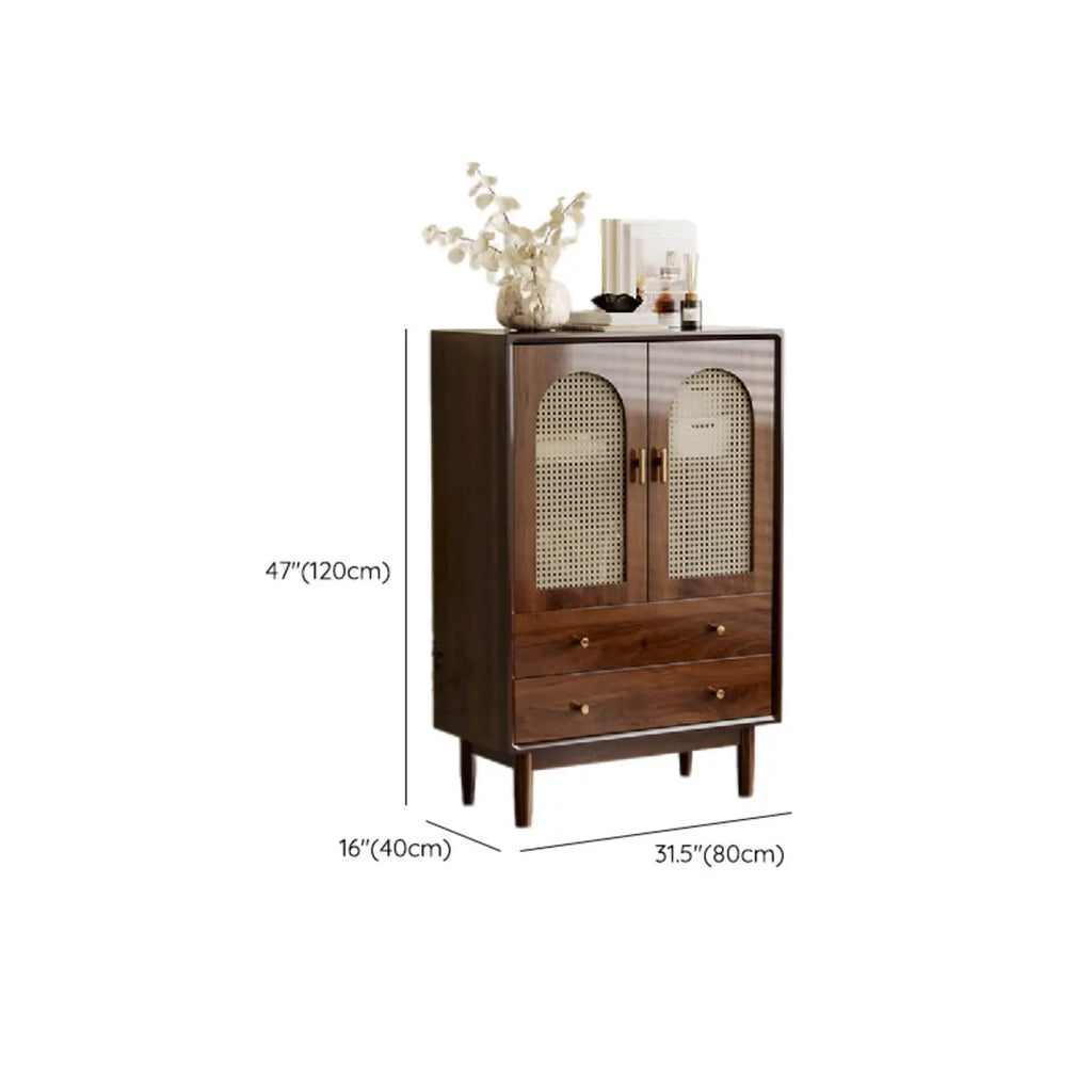 Retro Brown Accent Cabinet for Parlor with 6 Size Options