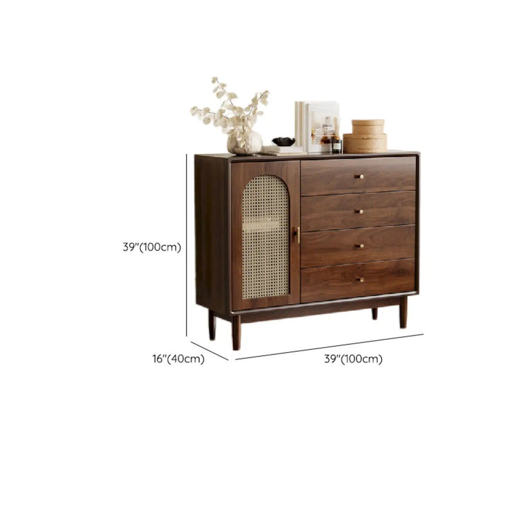 Retro Brown Accent Cabinet for Parlor with 6 Size Options