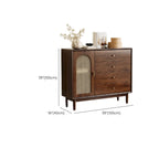 Retro Brown Accent Cabinet for Parlor with 6 Size Options