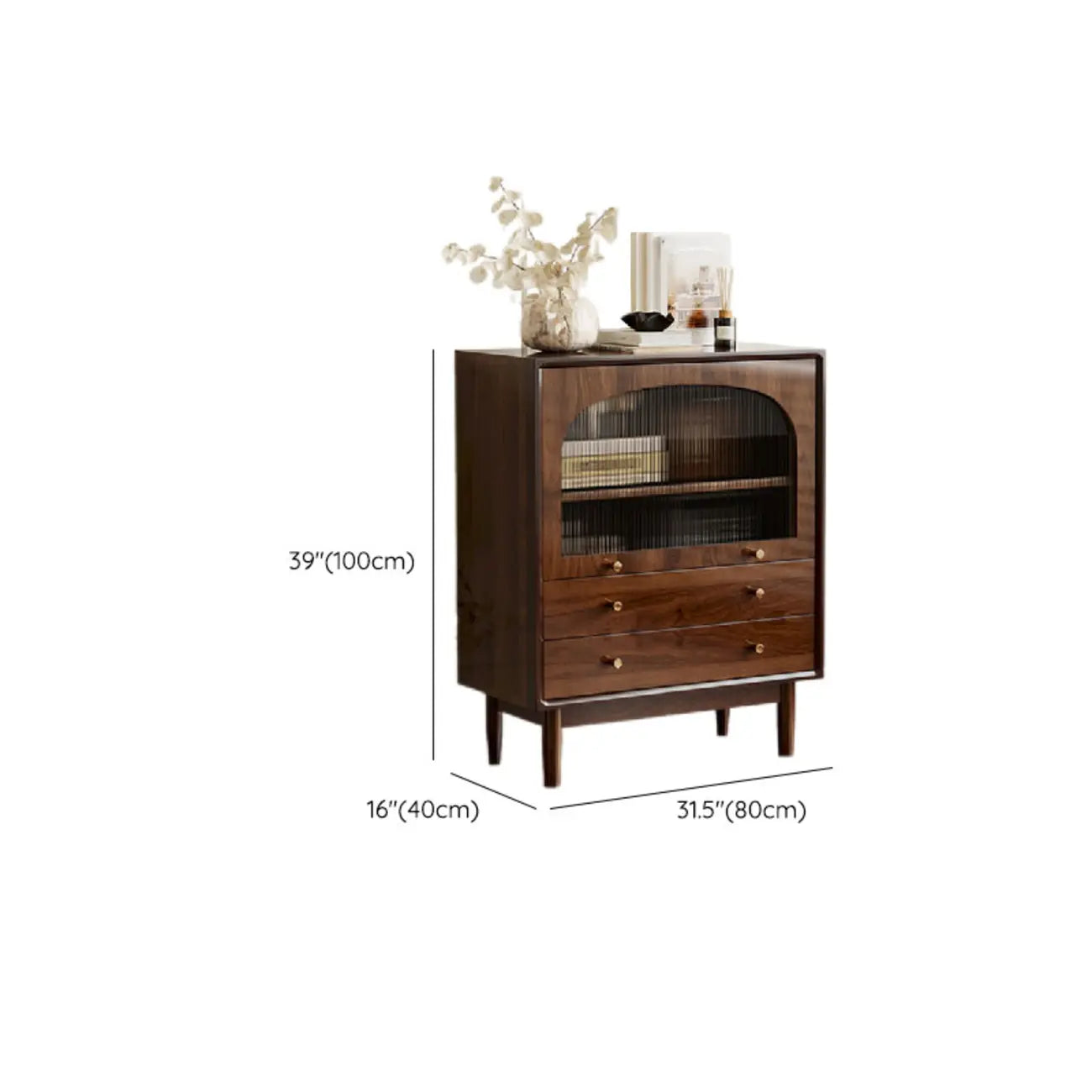 Retro Brown Accent Cabinet for Parlor with 6 Size Options
