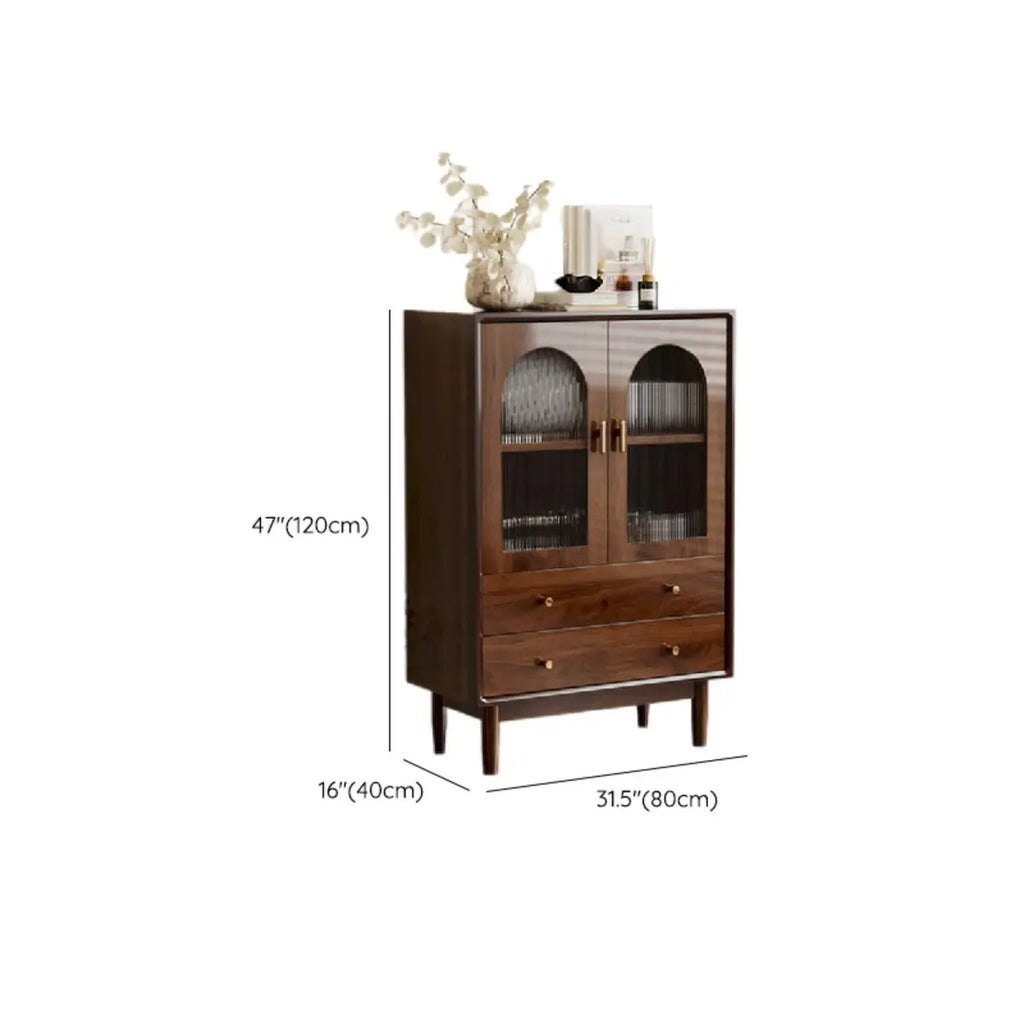 Retro Brown Accent Cabinet for Parlor with 6 Size Options