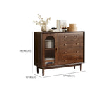 Retro Brown Accent Cabinet for Parlor with 6 Size Options