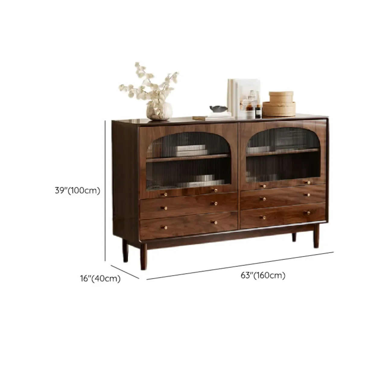 Retro Brown Accent Cabinet for Parlor with 6 Size Options