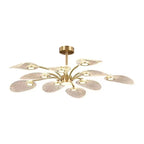 Luxury Leaf-Shaped Semi Flush LED Ceiling Light for Bedroom