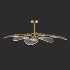 Luxury Leaf-Shaped Semi Flush LED Ceiling Light for Bedroom