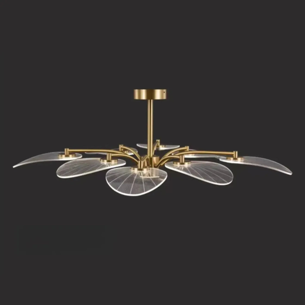 Luxury Leaf-Shaped Semi Flush LED Ceiling Light for Bedroom