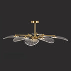 Luxury Leaf-Shaped Semi Flush LED Ceiling Light for Bedroom