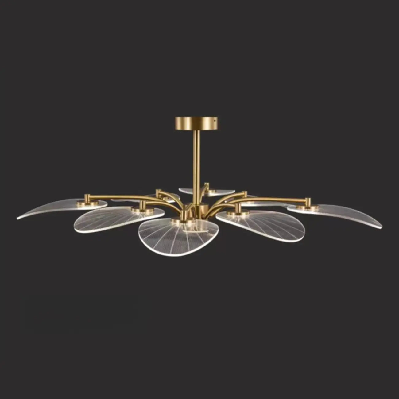 Luxury Leaf-Shaped Semi Flush LED Ceiling Light for Bedroom