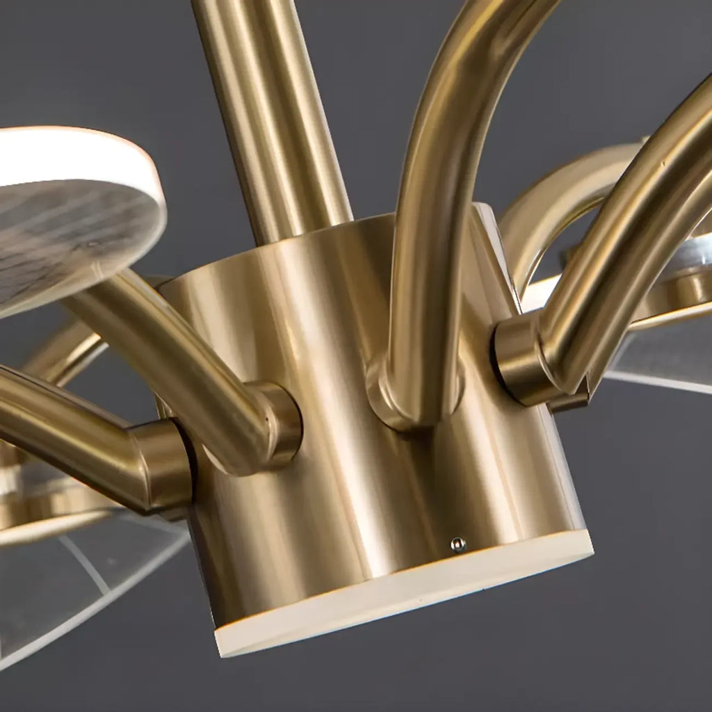 Luxury Leaf-Shaped Semi Flush LED Ceiling Light for Bedroom