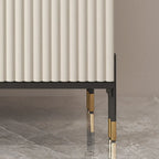 Glam White Sideboard with Stone Top and Drawers