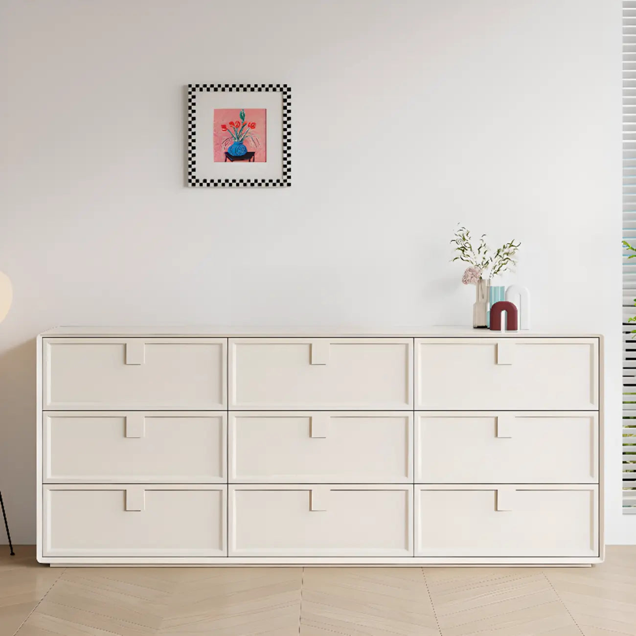 Modern White Bedroom Accent Cabinet with Multi-Size Options