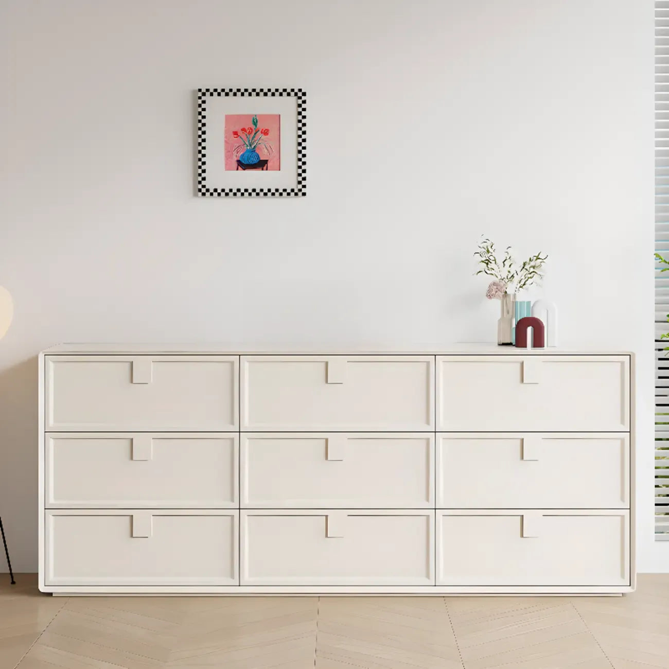 Modern White Bedroom Accent Cabinet with Multi-Size Options