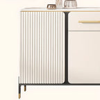 Glam White Sideboard with Stone Top and Drawers