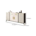 Glam White Sideboard with Stone Top and Drawers