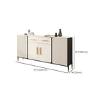 Glam White Sideboard with Stone Top and Drawers