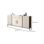 Glam White Sideboard with Stone Top and Drawers