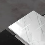 Modern White/Black Buffet Table with Cabinets