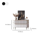 Modern White/Black Buffet Table with Cabinets