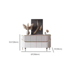 Modern White/Black Buffet Table with Cabinets