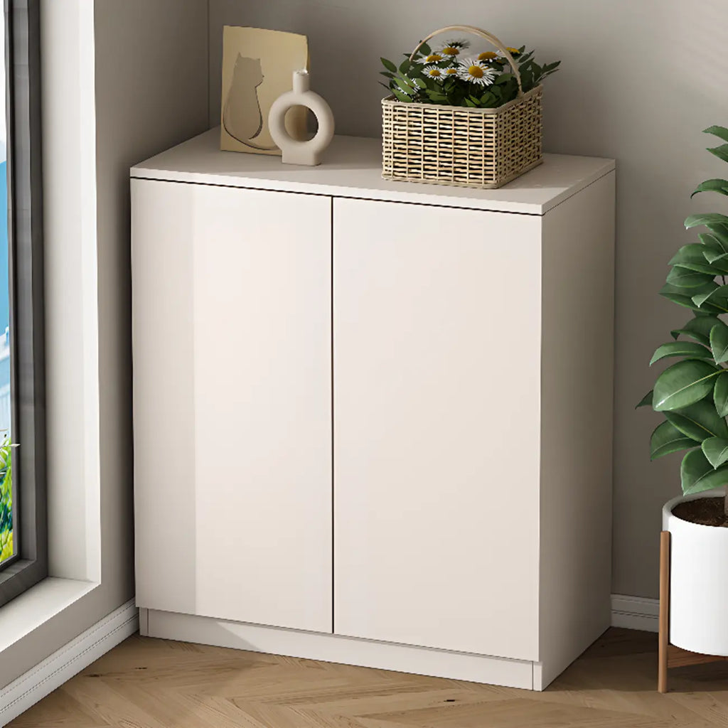 Modern Space-saving Accent Cabinet with Exterior Shelf