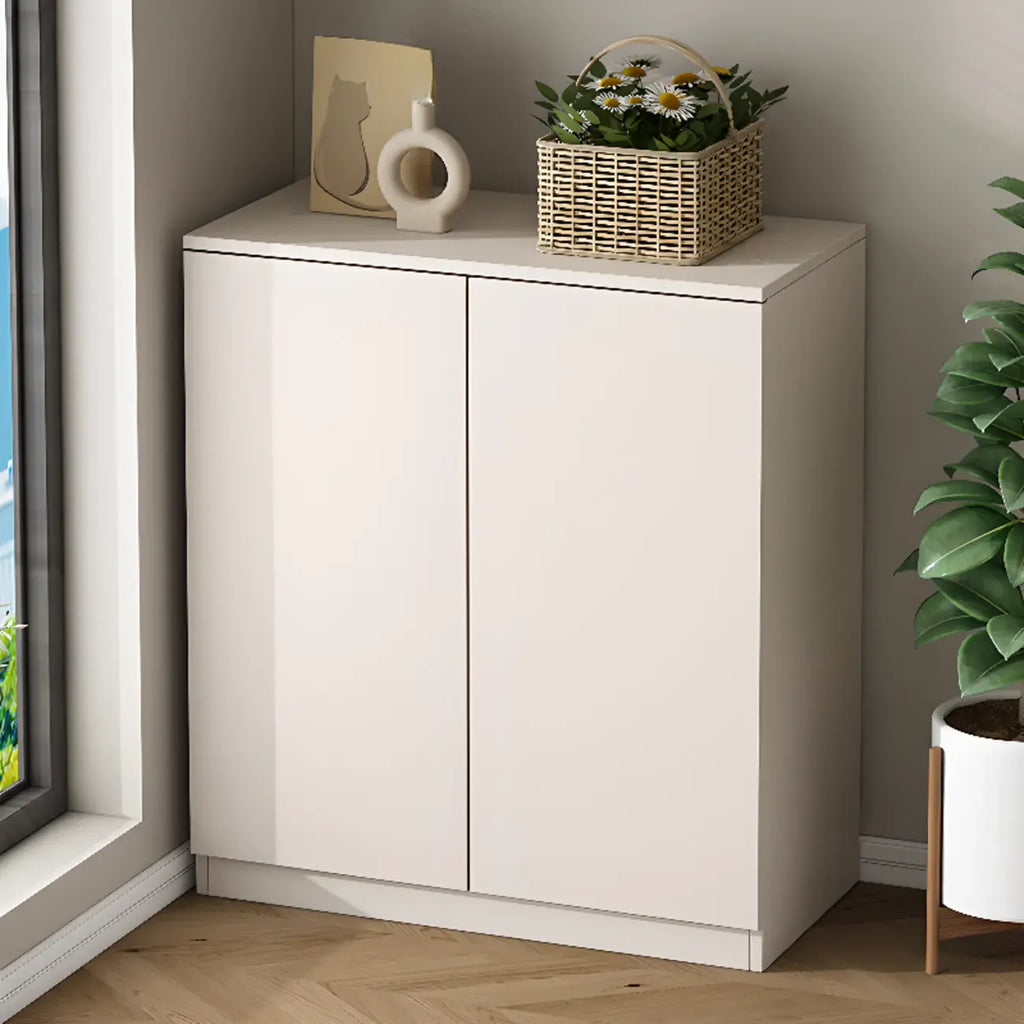 Modern Space-saving Accent Cabinet with Exterior Shelf