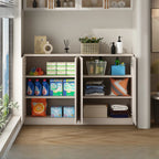 Modern Space-saving Accent Cabinet with Exterior Shelf